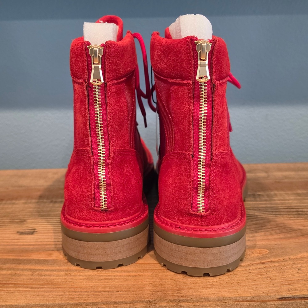 Saint Morta Mens Legion Boot Red Suede Canvas Tactical Combat Zip Size 9 US - Picture 4 of 13